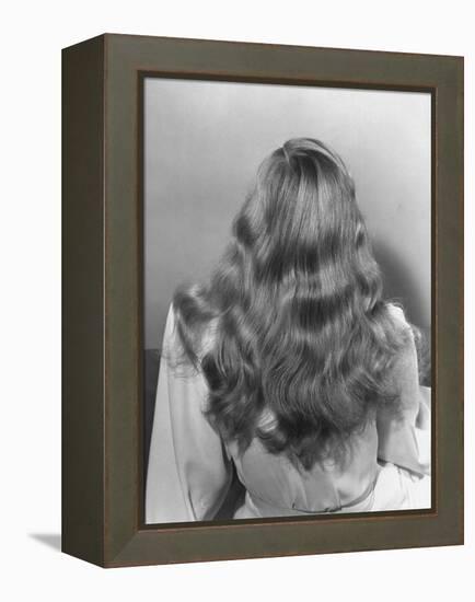 Actress Veronica Lake Posing with Her Glorious, Wavy Honey Blond Hair Cascading over Her Shoulders-Bob Landry-Framed Premier Image Canvas