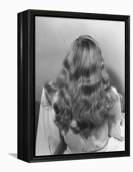Actress Veronica Lake Posing with Her Glorious, Wavy Honey Blond Hair Cascading over Her Shoulders-Bob Landry-Framed Premier Image Canvas