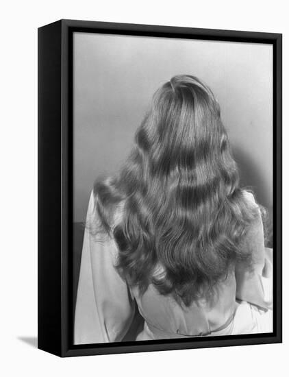 Actress Veronica Lake Posing with Her Glorious, Wavy Honey Blond Hair Cascading over Her Shoulders-Bob Landry-Framed Premier Image Canvas