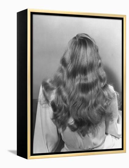 Actress Veronica Lake Posing with Her Glorious, Wavy Honey Blond Hair Cascading over Her Shoulders-Bob Landry-Framed Premier Image Canvas