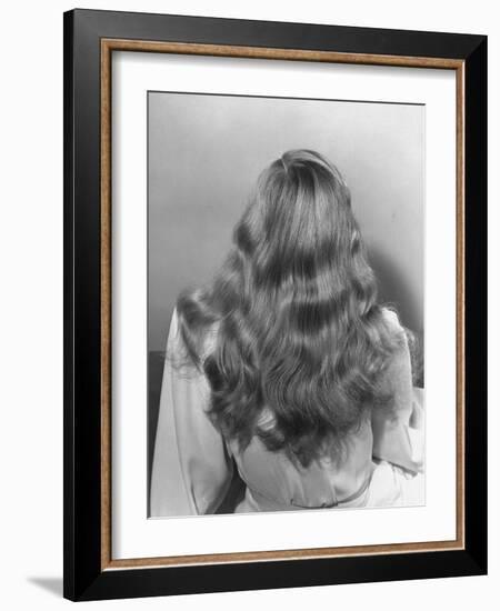 Actress Veronica Lake Posing with Her Glorious, Wavy Honey Blond Hair Cascading over Her Shoulders-Bob Landry-Framed Premium Photographic Print