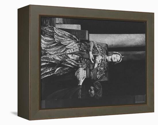 Actress Vivien Leigh as Queen Cleopatra, on Her Throne in Stately Robes in "Caesar and Cleopatra"-Cornell Capa-Framed Premier Image Canvas
