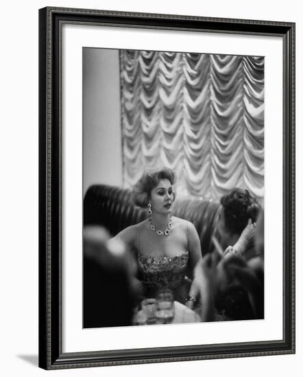 Actress Zsa Zsa Gabor at Prince Aly Khan's Party-Alfred Eisenstaedt-Framed Premium Photographic Print