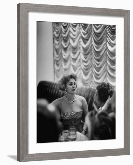 Actress Zsa Zsa Gabor at Prince Aly Khan's Party-Alfred Eisenstaedt-Framed Premium Photographic Print