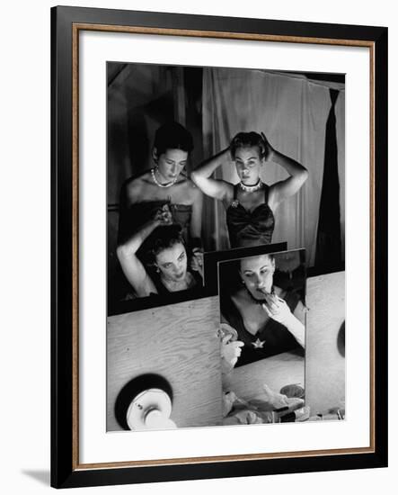 Actresses Putting on Theatrical Make Up at the Stratford Shakespeare Festival-Peter Stackpole-Framed Photographic Print