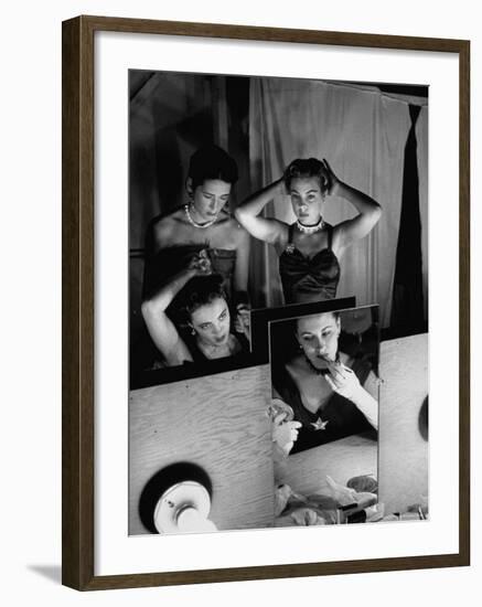 Actresses Putting on Theatrical Make Up at the Stratford Shakespeare Festival-Peter Stackpole-Framed Photographic Print