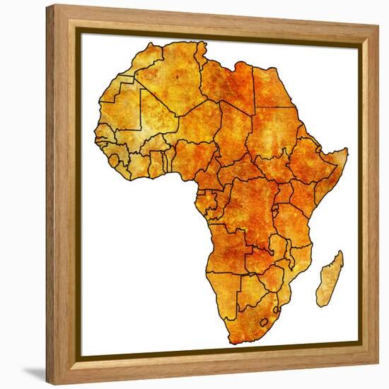 Actual Map of Africa-michal812-Framed Stretched Canvas