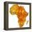 Actual Map of Africa-michal812-Framed Stretched Canvas