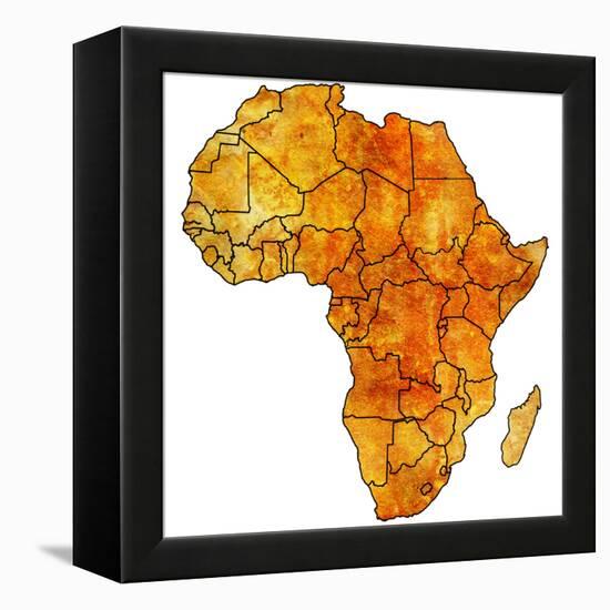 Actual Map of Africa-michal812-Framed Stretched Canvas