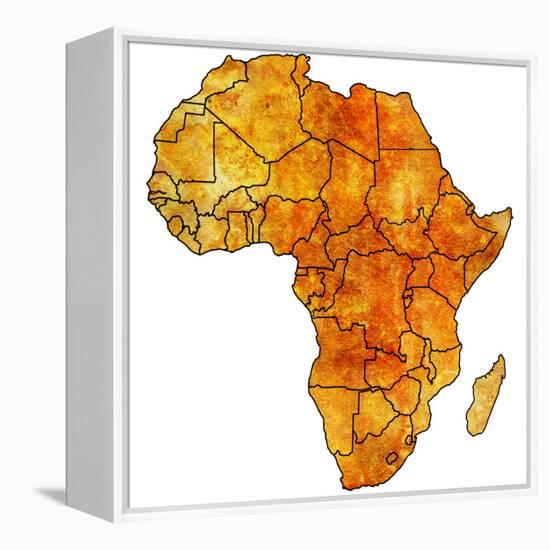 Actual Map of Africa-michal812-Framed Stretched Canvas