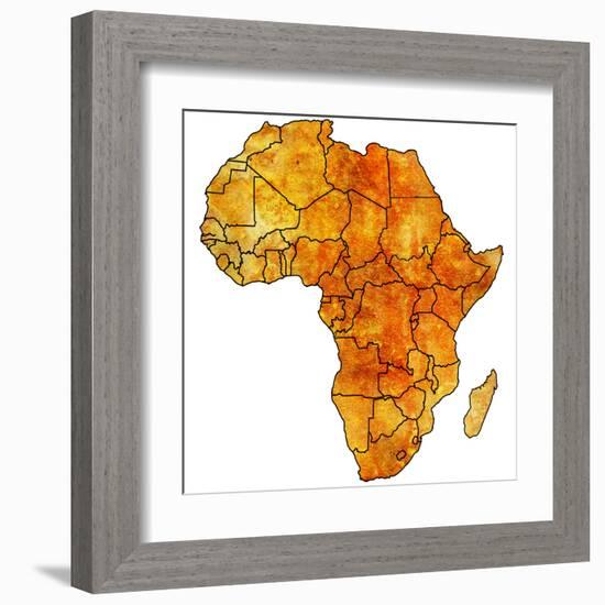 Actual Map of Africa-michal812-Framed Art Print