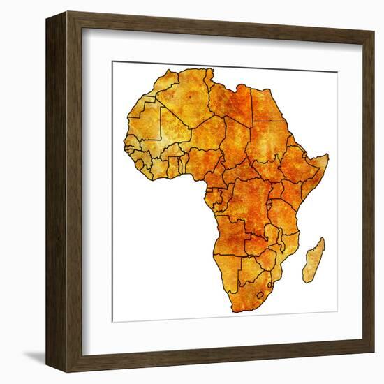 Actual Map of Africa-michal812-Framed Art Print