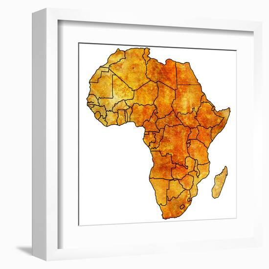 Actual Map of Africa-michal812-Framed Art Print