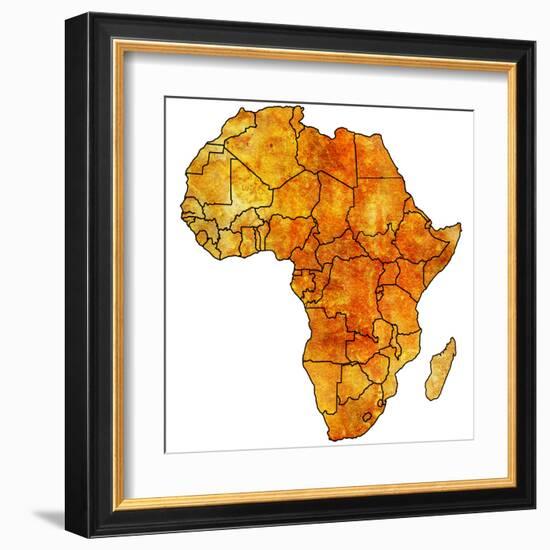 Actual Map of Africa-michal812-Framed Art Print