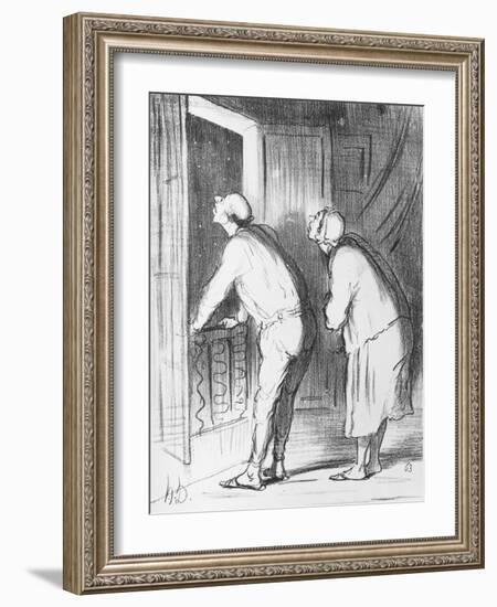 Actualites, Comet from the Evening Before the 13th June, Plate 406, Le Charivari, 12th June 1857-Honore Daumier-Framed Giclee Print