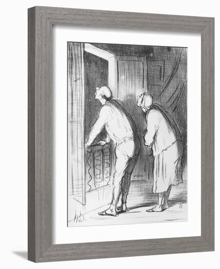 Actualites, Comet from the Evening Before the 13th June, Plate 406, Le Charivari, 12th June 1857-Honore Daumier-Framed Giclee Print