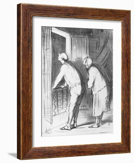 Actualites, Comet from the Evening Before the 13th June, Plate 406, Le Charivari, 12th June 1857-Honore Daumier-Framed Giclee Print