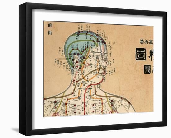 Acupuncture Points and Meridians of Human Body-null-Framed Giclee Print