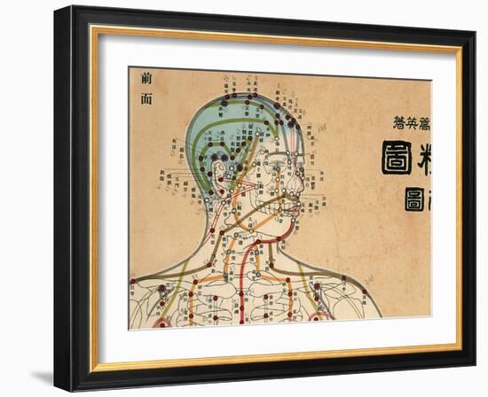 Acupuncture Points and Meridians of Human Body-null-Framed Giclee Print