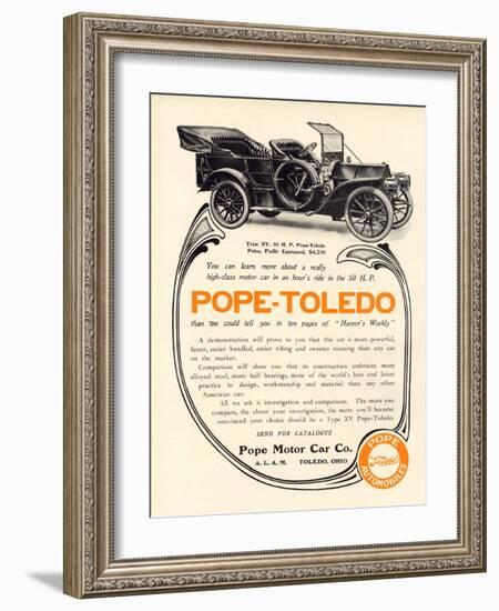 Ad for a Pope-Toledo Automobile, c.1907-null-Framed Giclee Print