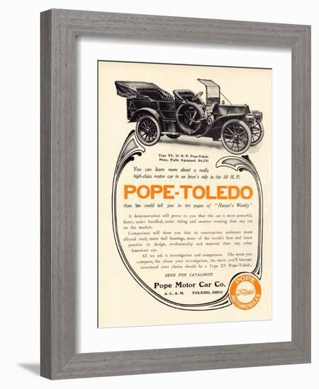 Ad for a Pope-Toledo Automobile, c.1907-null-Framed Giclee Print