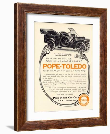 Ad for a Pope-Toledo Automobile, c.1907-null-Framed Giclee Print