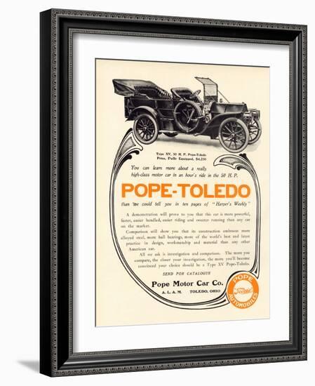 Ad for a Pope-Toledo Automobile, c.1907-null-Framed Giclee Print