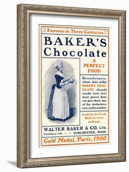 Ad for Baker's Chocolate, c.1900-null-Framed Giclee Print