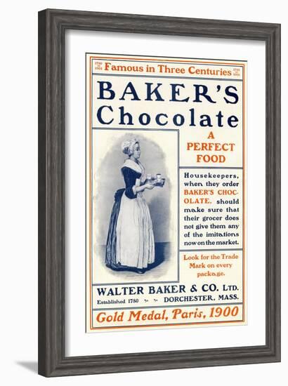 Ad for Baker's Chocolate, c.1900-null-Framed Giclee Print