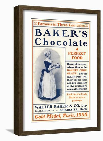 Ad for Baker's Chocolate, c.1900-null-Framed Giclee Print