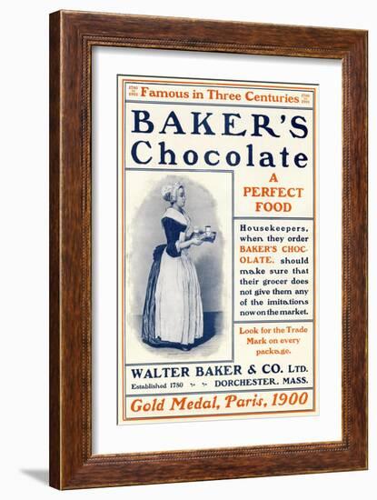 Ad for Baker's Chocolate, c.1900-null-Framed Giclee Print