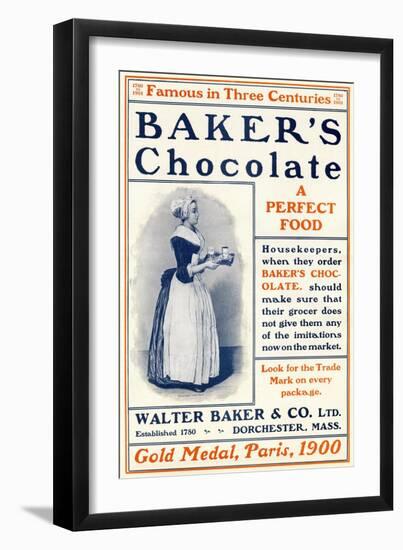 Ad for Baker's Chocolate, c.1900-null-Framed Giclee Print