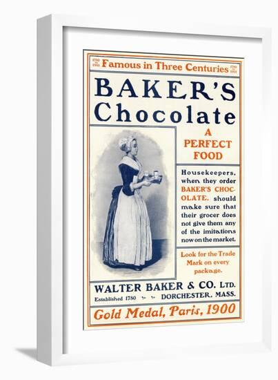 Ad for Baker's Chocolate, c.1900-null-Framed Giclee Print