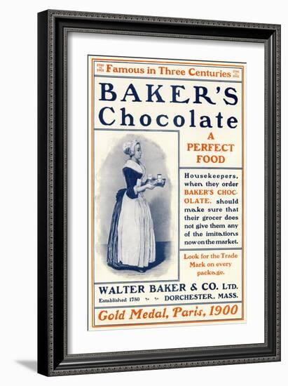 Ad for Baker's Chocolate, c.1900-null-Framed Giclee Print