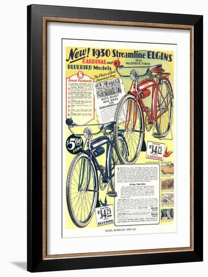 Ad for Elgin Bicycles-null-Framed Art Print