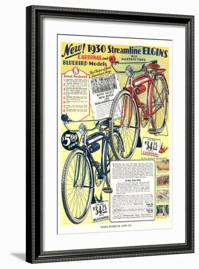 Ad for Elgin Bicycles-null-Framed Art Print