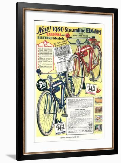 Ad for Elgin Bicycles-null-Framed Art Print