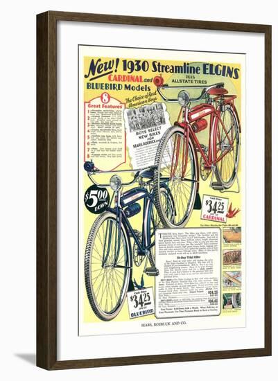 Ad for Elgin Bicycles-null-Framed Art Print