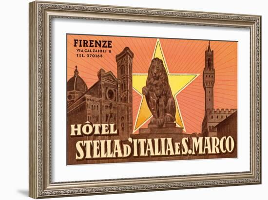 Ad for Hotel in Florence-null-Framed Art Print