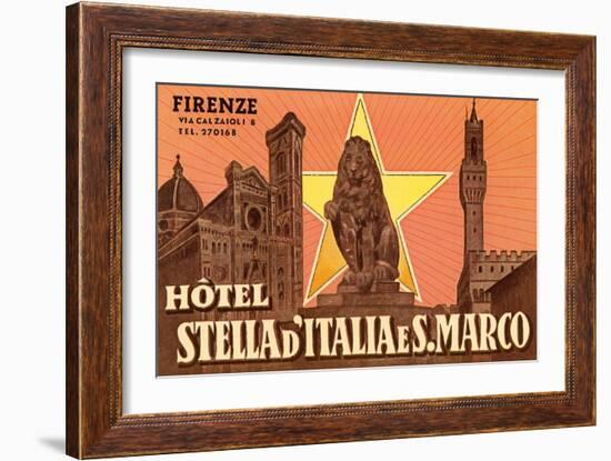 Ad for Hotel in Florence-null-Framed Art Print