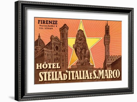 Ad for Hotel in Florence-null-Framed Art Print