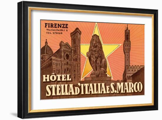 Ad for Hotel in Florence-null-Framed Art Print