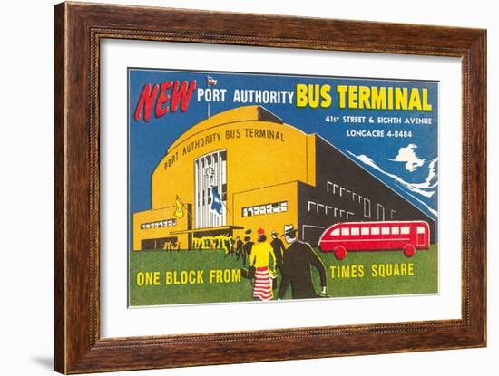 Ad for Port Authority Bus Terminal, New York City-null-Framed Art Print