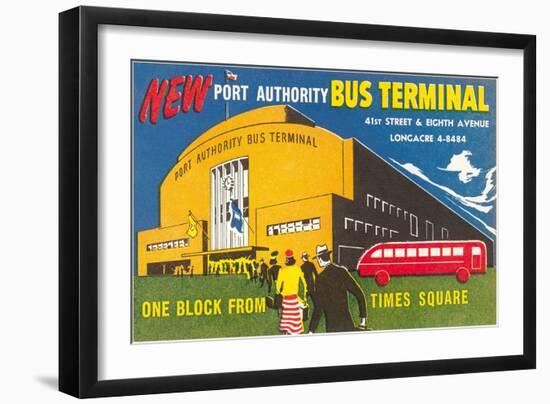 Ad for Port Authority Bus Terminal, New York City-null-Framed Art Print