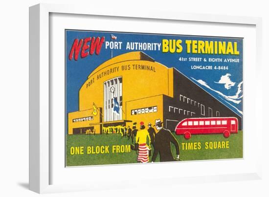 Ad for Port Authority Bus Terminal, New York City-null-Framed Art Print