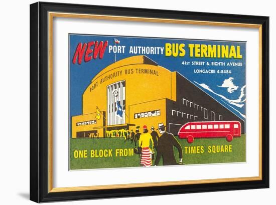 Ad for Port Authority Bus Terminal, New York City-null-Framed Art Print