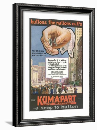 Ad for Separable Cuff Button-null-Framed Giclee Print