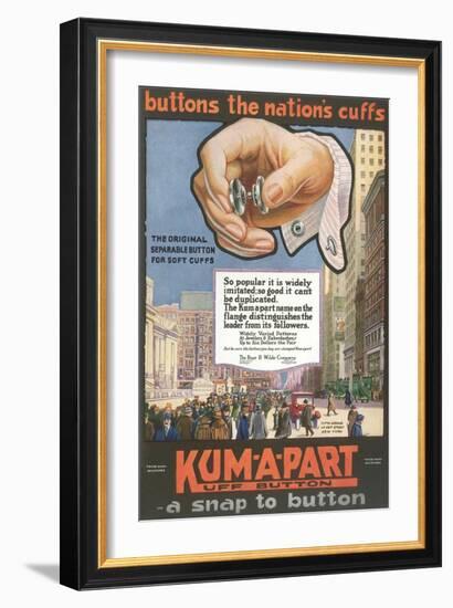 Ad for Separable Cuff Button-null-Framed Giclee Print