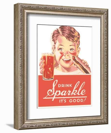 Ad for Sparkle Soft Drink-null-Framed Art Print