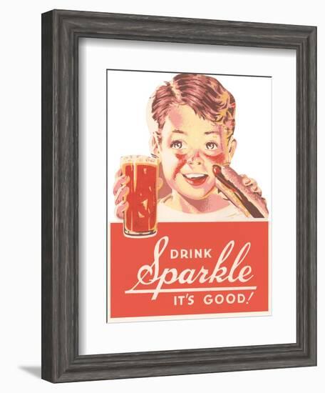 Ad for Sparkle Soft Drink-null-Framed Art Print